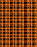 Rustic Orange Black Houndstooth Plaid Rug