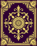 Royal Gold Purple Floral Medallion Rug