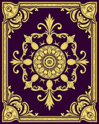 Royal Gold Purple Floral Medallion Rug
