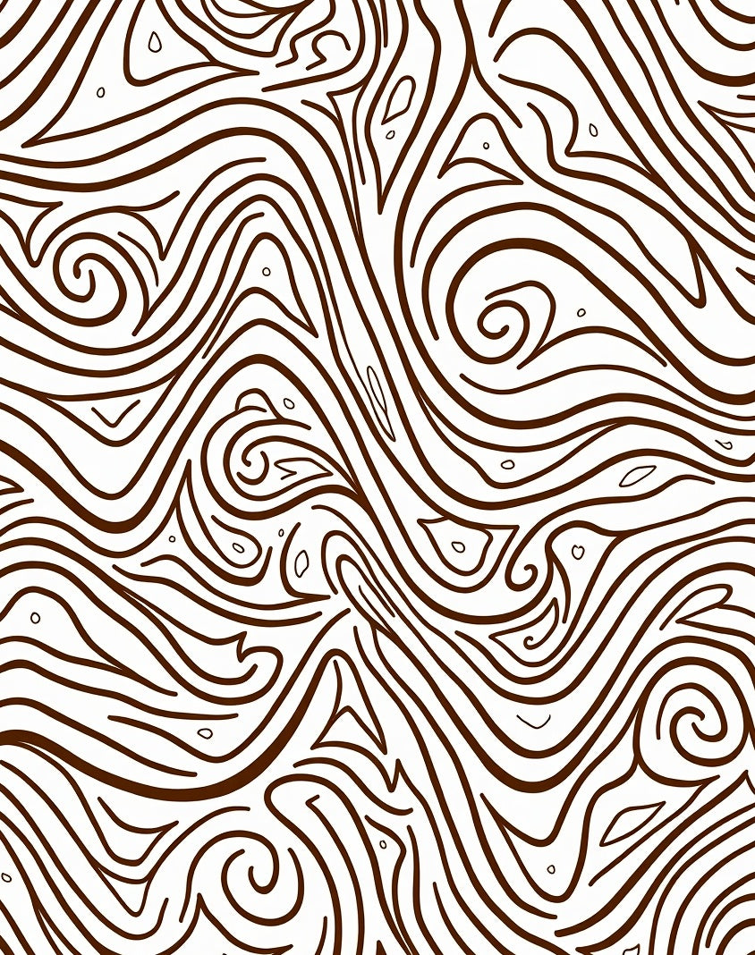 Brown Swirl Wood Grain Abstract Rug