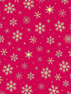 Crimson and Gold Snowflake Scatter Rug