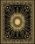 Golden Sunburst With Celestial Accents Rug