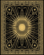 Golden Sunburst With Celestial Accents Rug