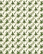Green Leafy Twig Scatter Rug