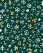 Emerald Forest Snowflakes Leaf Medley Rug