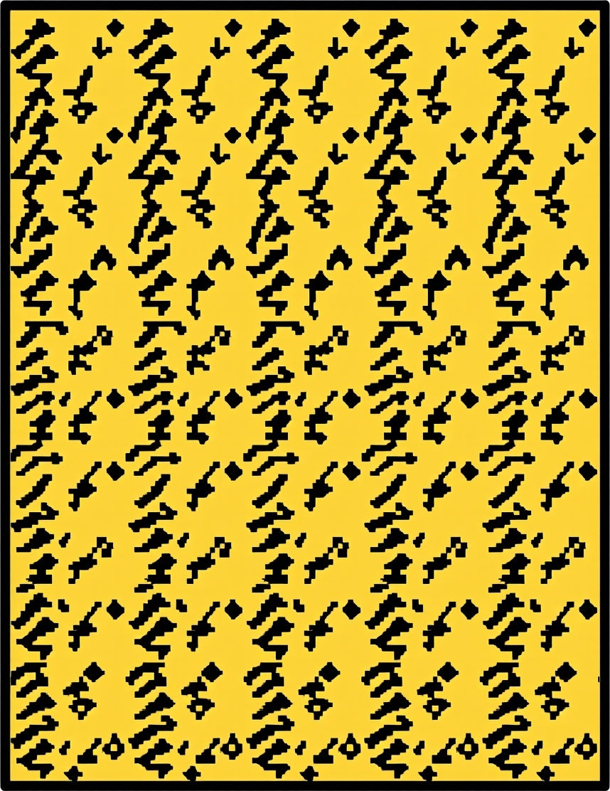 Abstract Yellow Black Jagged Stripe Rug