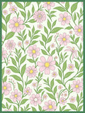 Delicate Pink Floral Vines Garden Rug