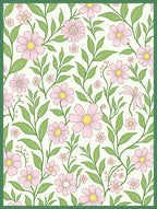 Delicate Pink Floral Vines Garden Rug