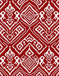 Crimson White Damask Medallion Rug