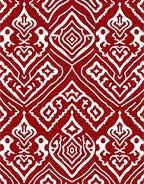 Crimson White Damask Medallion Rug