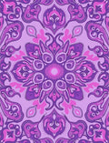Lavender Purple Abstract Floral Mandala Rug