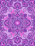 Lavender Purple Abstract Floral Mandala Rug