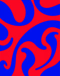 Red Blue Swirl Abstract Rug