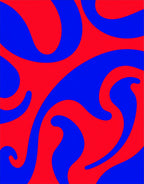 Red Blue Swirl Abstract Rug