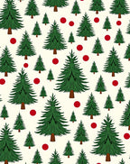 Evergreen Spruce Trees with Red Orbs Rug