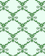 Elegant Green Scrollwork Diamond Rapport Rug