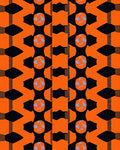 Bold Orange Black Geometric Abstract Rug