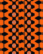 Bold Orange Black Geometric Abstract Rug