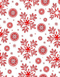 Red Snowflake Citrus Medallion Repeat Rug