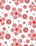 Red Snowflake Citrus Medallion Repeat Rug