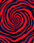 Crimson Navy Swirl Zebra Stripes Rug