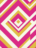 Bold Pink Gold Geometric Layers Rug