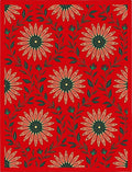 Crimson Garden Floral Medallion Rug