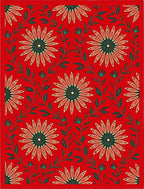 Crimson Garden Floral Medallion Rug