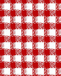 Red and White Checked Abstract Squares Rug