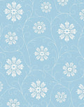 Soft Blue White Snowflake Vines Rug