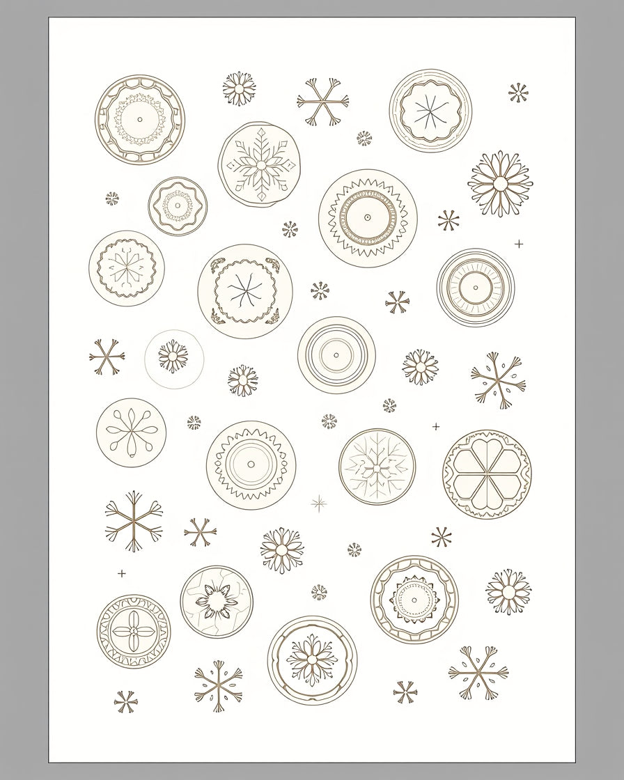 Neutral Snowflake Medallion Collection Rug