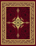 Crimson Gold Ornate Floral Medallion Rug