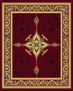 Crimson Gold Ornate Floral Medallion Rug