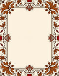 Foliage Wreath Red Brown Border Rug