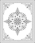 Monochromatic Floral Medallion Border Rug
