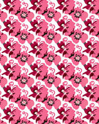 Crimson Magenta Floral Blossom Collection Rug