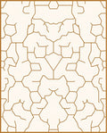 Golden Abstract Organic Network Rug