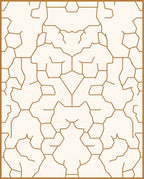 Golden Abstract Organic Network Rug