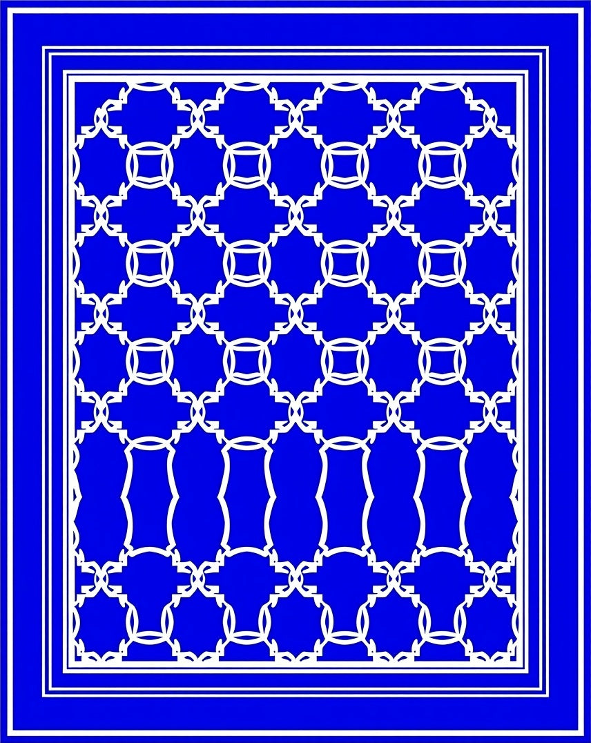 Vibrant Blue Interlocking Chain Rug