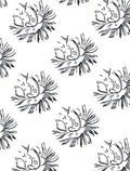 Abstract Black White Floral Sunburst Rug