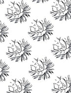 Abstract Black White Floral Sunburst Rug