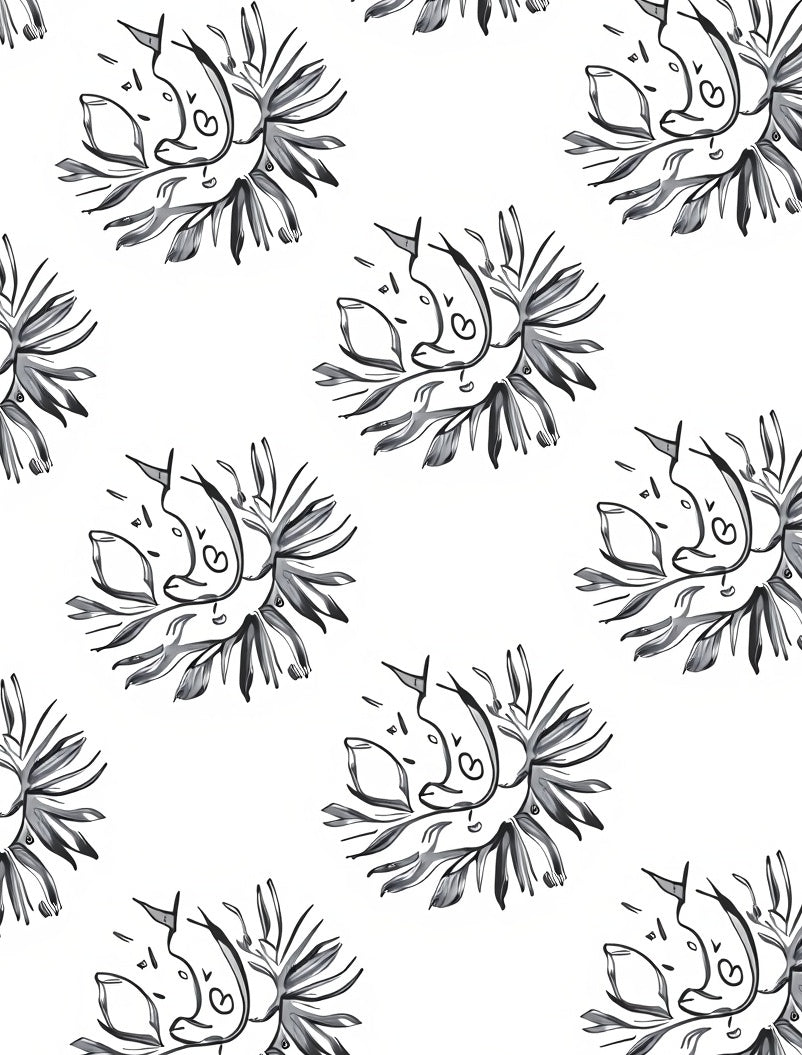Abstract Black White Floral Sunburst Rug