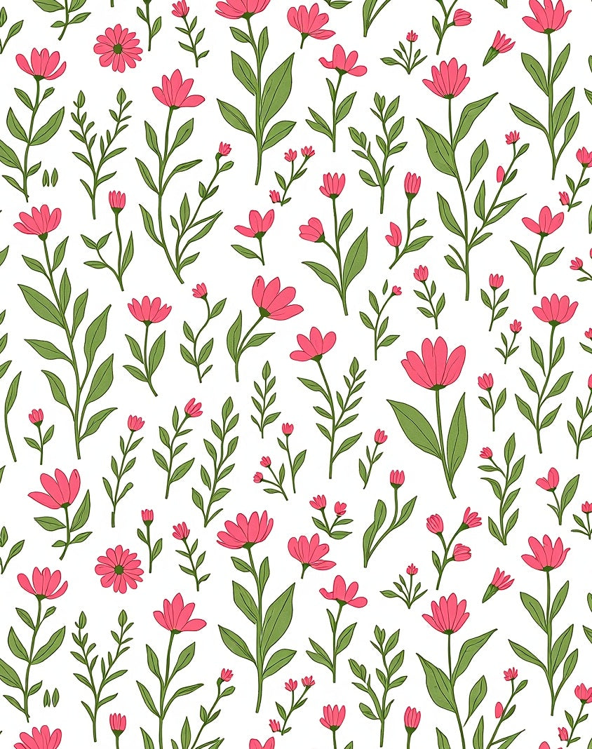 Pink Floral Garden Meadow Rug
