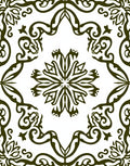 Dark Olive Floral Symmetry Medallion Rug