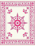 Vibrant Pink Floral Medallion Border Rug