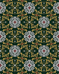 Emerald Gold White Floral Medallion Rug