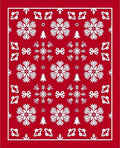 Crimson Snowflakes and Trees Holiday Rug