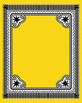 Bright Yellow Black Starburst Border Rug