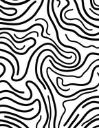 Monochromatic Curving Line Abstract Rug
