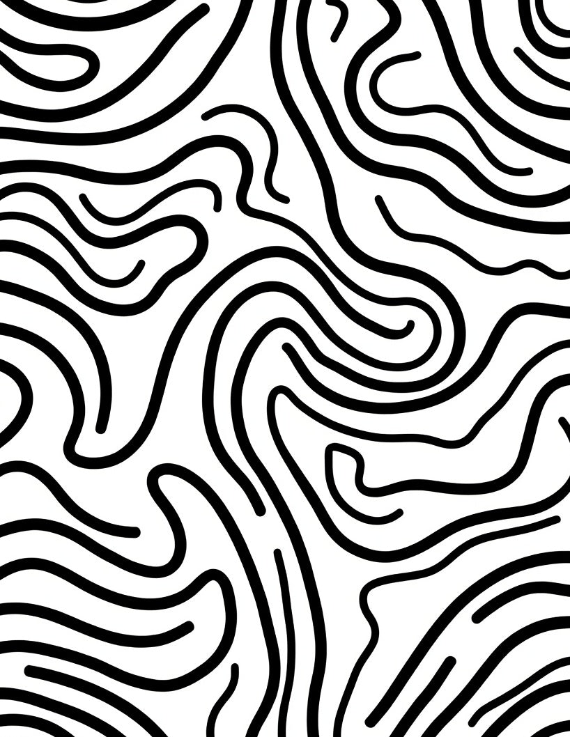 Monochromatic Curving Line Abstract Rug
